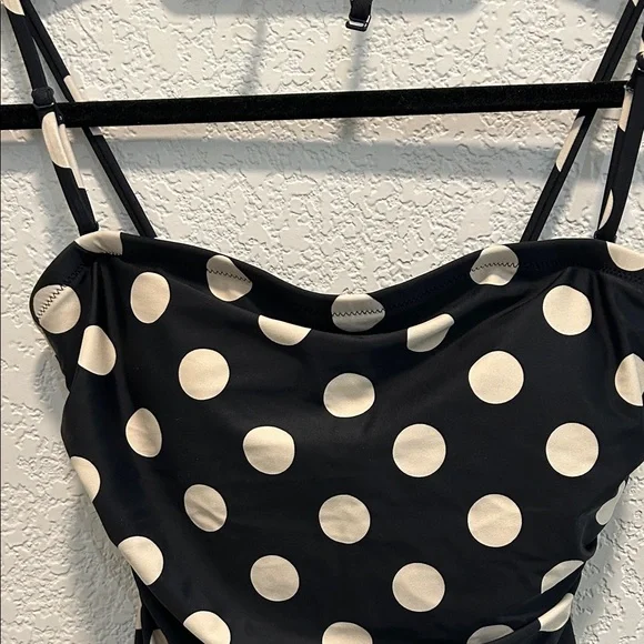 J. Crew Black and White Polka Dot One-Piece Swimsuit - Picture 3 of 10